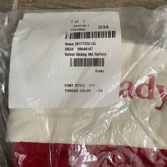 Pottery Barn Red Velvet Stocking “Brady” - Picture 4 of 4